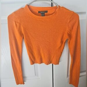 Orange Knit Crop Top
